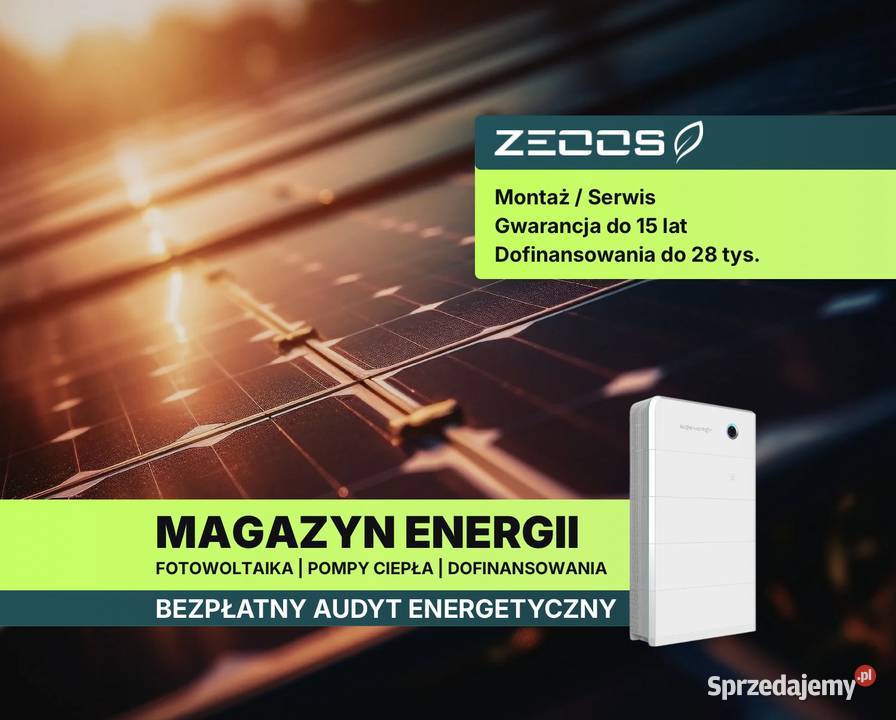 MAGAZYN ENERGII 1012kWh FOTOWOLTAIKA POMPA Łódź