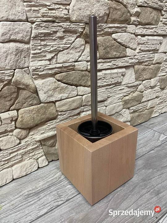 Szczotka WC drewno chrom do toalety KOLORY Dębica