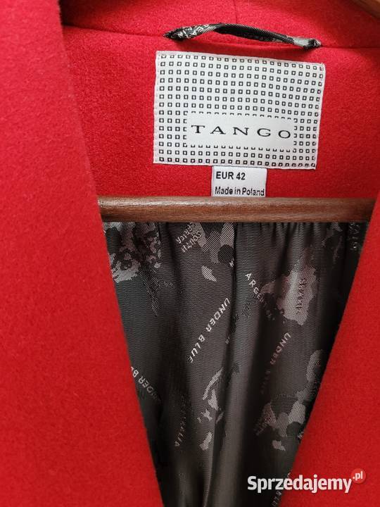 Czerwony płaszcz z wełną Odzież damska Liszki