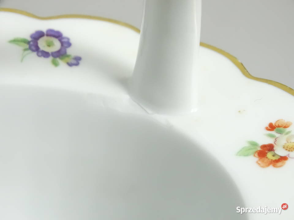 Porcelainowy koszyczek miseczka z uchem Bavaria Biłgoraj