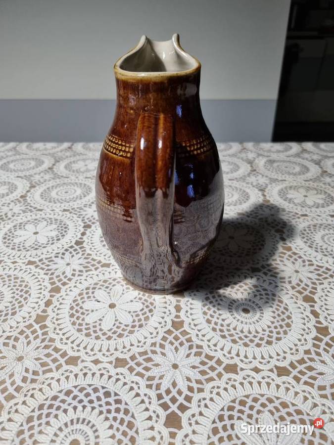 Dzbanek z Glazurowanej kamionki vintage Wola Podłężna sprzedam