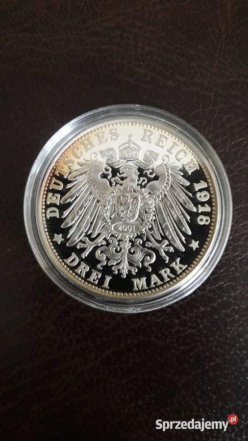 3 marki1918 rBajernreplika z 2001 rlustrzanka Konin