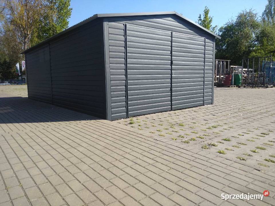 Garaż blaszany blaszak dach dwuspadowy 4x5