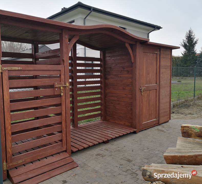 Zadaszenie na kosz 1x11m drewutnia 2x11m domek Kalety