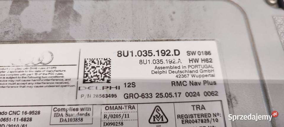AUDI Q3 8U RADIO NAWIGACJA KARTA 8U1035192D sprzedam