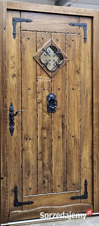 Drzwi DŁUGOSZ drewniane zewnętrzne góralskie Ostrów Wielkopolski