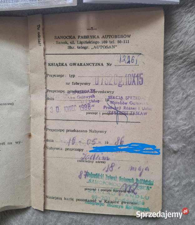 Przyczepa wywrotka Autosan D732 Zadzim