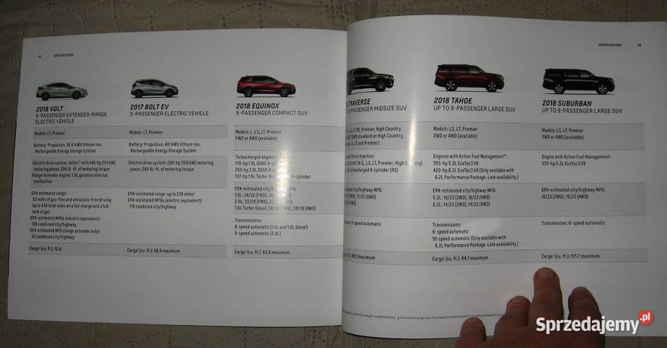 Chevrolet Cars 2018 prospekt katalog