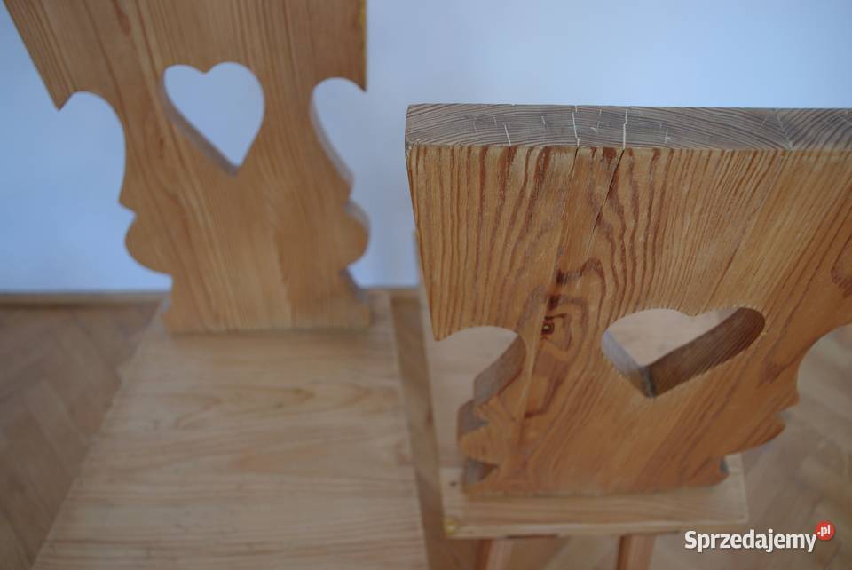 Krzesła drewniane Cepelia ludowe regionalne pomorskie Gdańsk