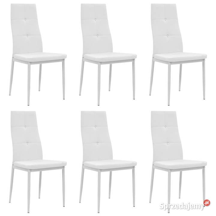 Krzesła stołowe 6 białe sztuczna skóra WM275436 Warszawa sprzedam