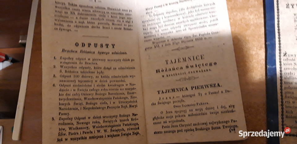 Reguły Źywego Różańca Rzeszów 1859 rzadkie Antyki, Sztuka, Kolekcje Iwno sprzedam