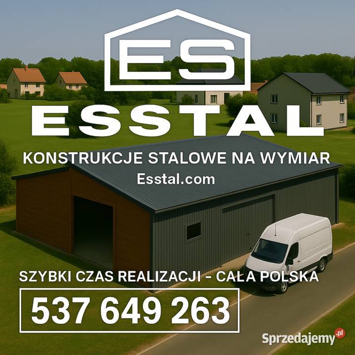 Garaż Blaszany Dwukolorowy Hala Magazynowa