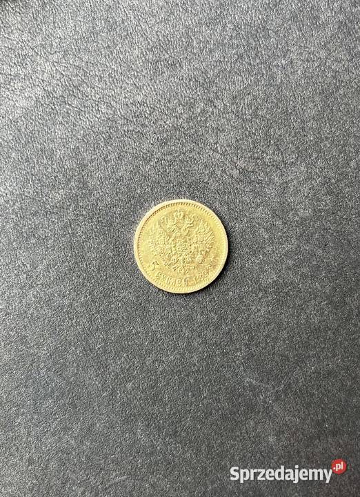Złote 5 Rubli 1898 Carska Rosja Car Mikołaj II Płock sprzedam