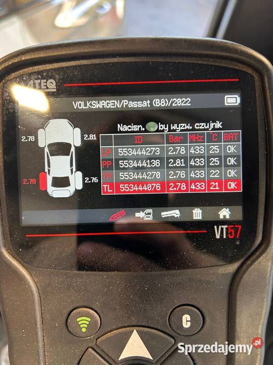 Czujniki ciśnienia TPMS VW SKODA SEAT AUDI