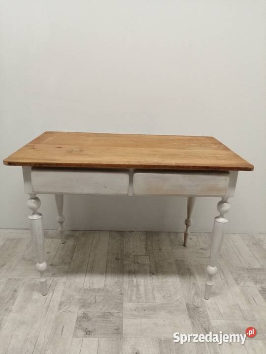 stół wiejski drewniany wintage sosnowy blat Radomsko