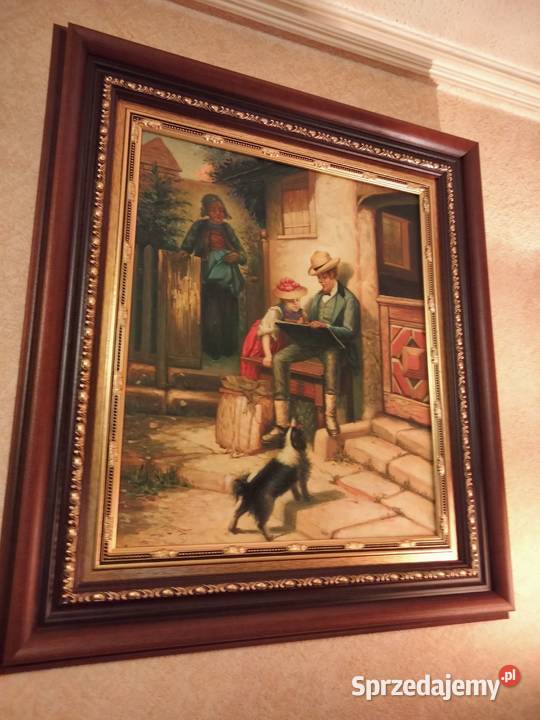 Obraz farby olejnena płótnie z piękną drewnianą Gniezno