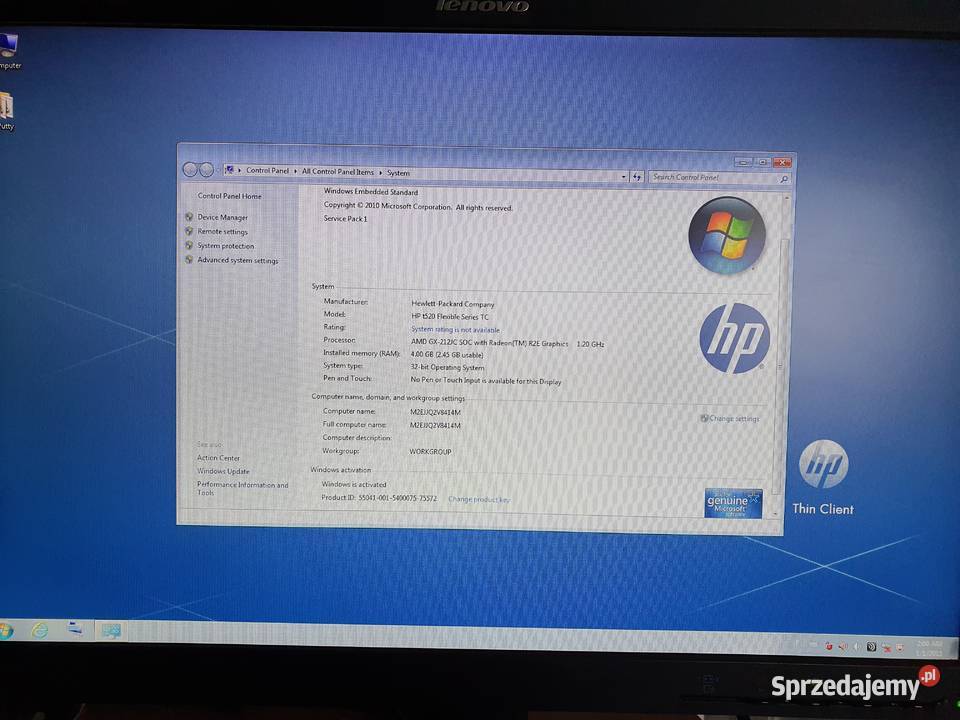 Komputer HP t520 Thin Client 16GB SSD4Gb AMD Taktowanie procesora 1200 Krosno