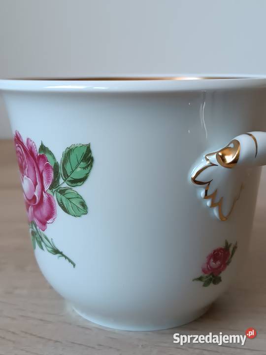 Osłonka czerwona róża sygnowana porcelana Gorlice sprzedam
