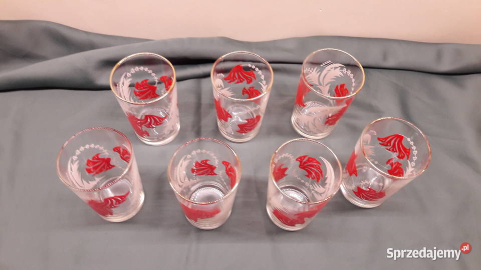 Zestaw szklanek 7 sztuk Lata 70 80 te Głuchołazy