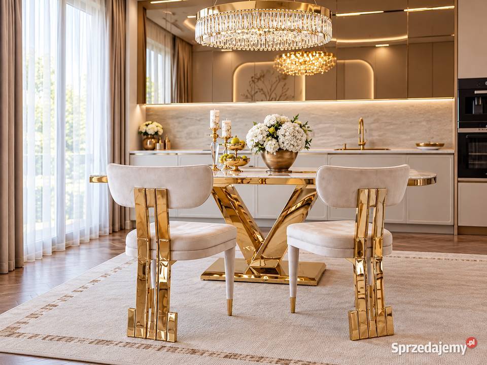 Krzesło Designerskie EMPIRE Beżowe Welurowe mazowieckie Warszawa