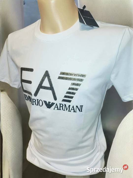 Tshirt męski Emporio Armani EA7 nowoczesne logo Białystok