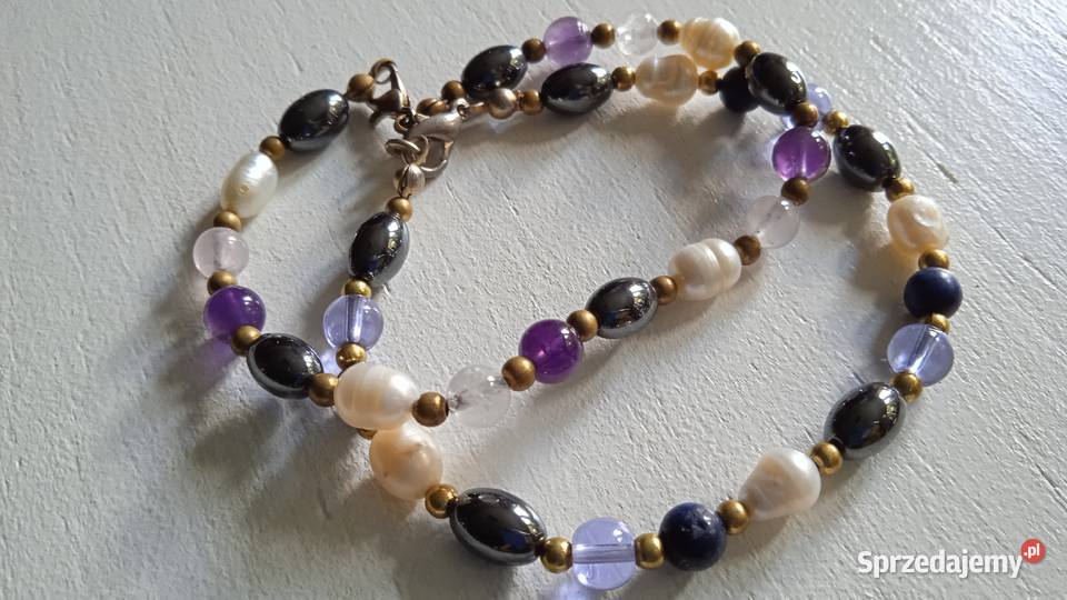 KOMPLET BIŻUTERII NASZYJNIK I DWIE BRANSOLETKI Piła