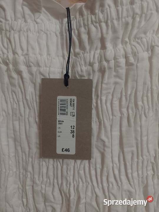 38M RIVER ISLAND Długa biała sukienka letnia z biały małopolskie Kraków