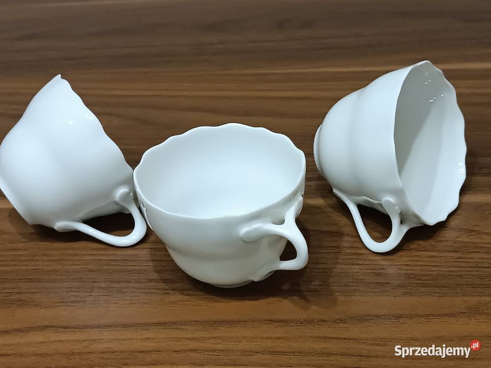 Biała porcelana filiżanki Gorlice