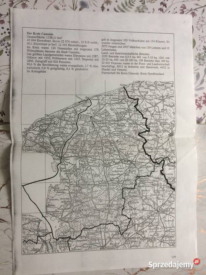 3837 Ksero Niemieckiej Mapy Kamienia Szczecin sprzedam