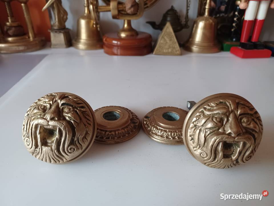 Komplet klamek gałek obrotowych Mosiądz Kolekcja wielkopolskie