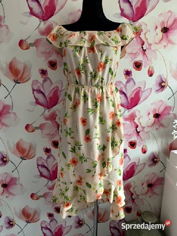 ff sukienka elegancka modny wzór kwiaty floral Choszczno sprzedam