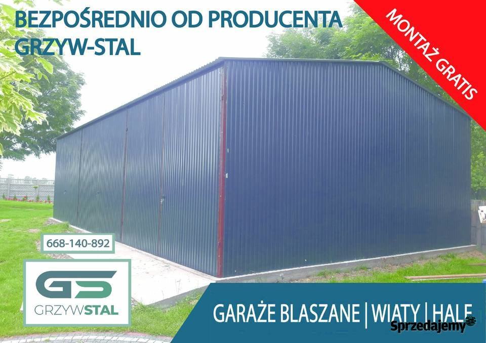 Garaż blaszany Garaże Blaszane Magazyn WiataHala 346zł/m2 warmińsko-mazurskie Ełk sprzedam