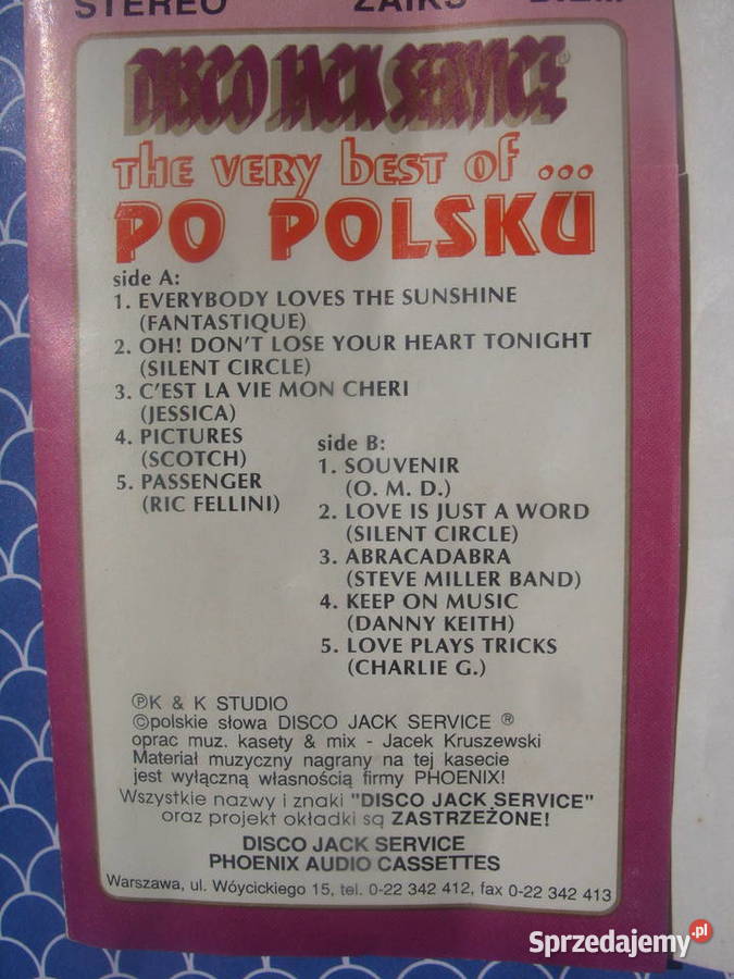 Kaseta audio DISCO JACK SERVICE polsku Płyty i kasety Wołów