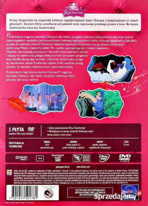 POCAHONTAS 1 2 DISNEY KSIĘŻNICZKA PAKIET 2 Filmy wielkopolskie Kalisz