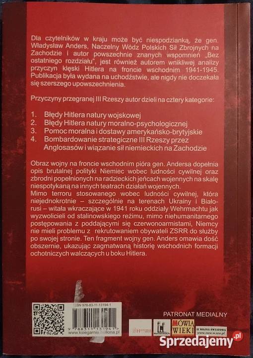 Klęska Hitlera w Rosji 19421945 Anders Władysław Otwock