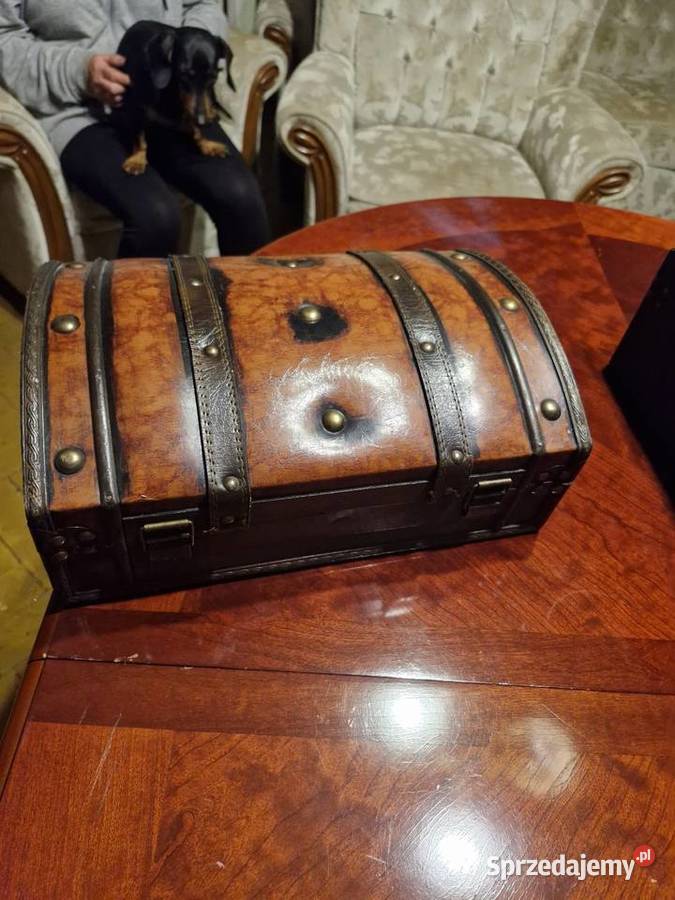 Antyk kuferek mały i duży drewno