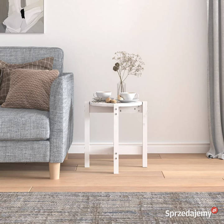 Stolik kawowy biały 425x45 lite drewno sosnowe Warszawa
