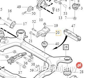 VOLVO S60 S80 lapa wspornik tylnej poduszki OE Bielany Wrocławskie