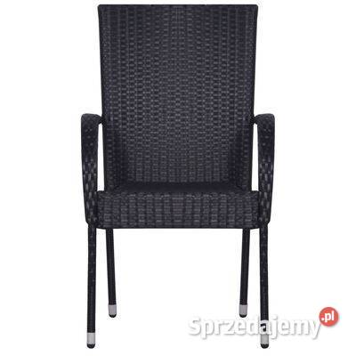 vidaXL Sztaplowane krzesła ogrodowe 2 polirattan