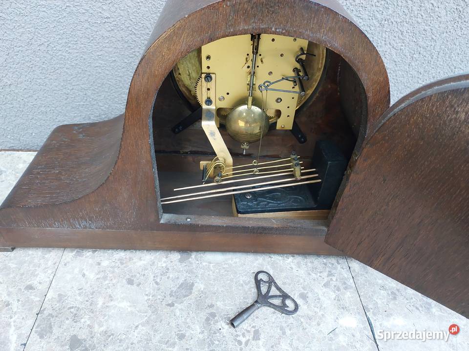 96 Stary zegar bufetowy GB Becker 32r kapelusz Tczew