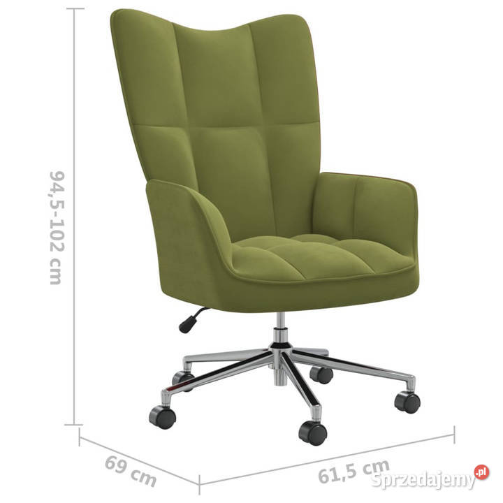 Fotel jasnozielony obity aksamitem WM328164 Warszawa sprzedam