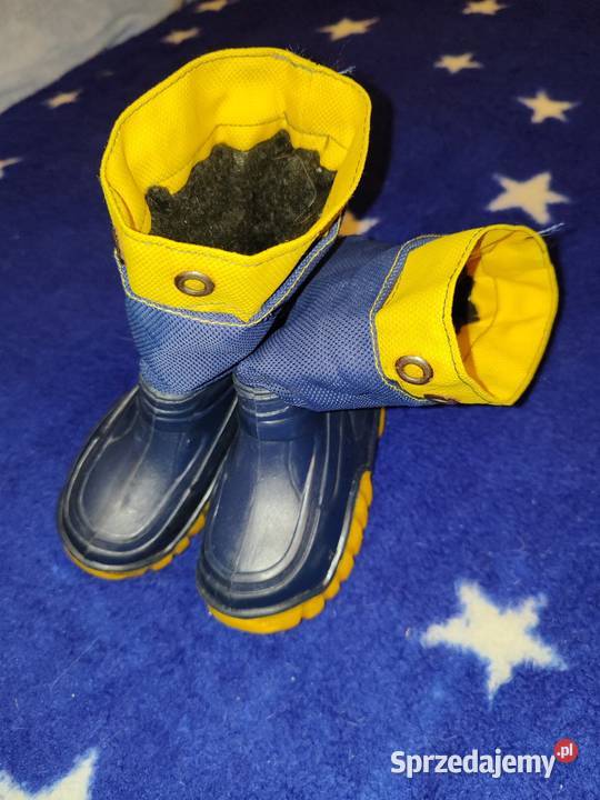 Granatowo żółte śniegowce rozmiar 2425 żółty/złoty Kamień Pomorski