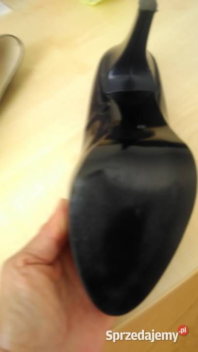 Szpilki granat skóra naturalna rozmiar 37 mazowieckie Warszawa