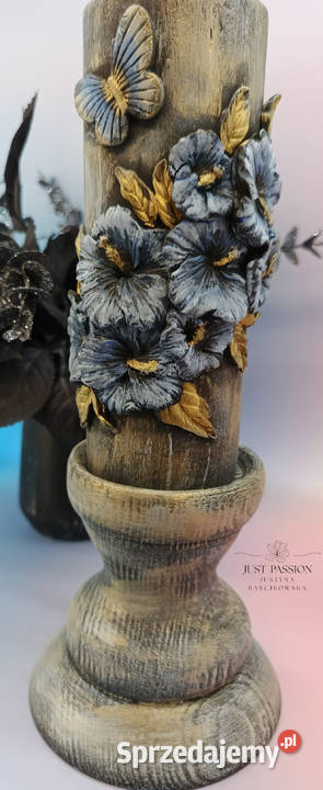 Komplet drewniany świecznik z podstawą na Pozostałe warmińsko-mazurskie Ostróda