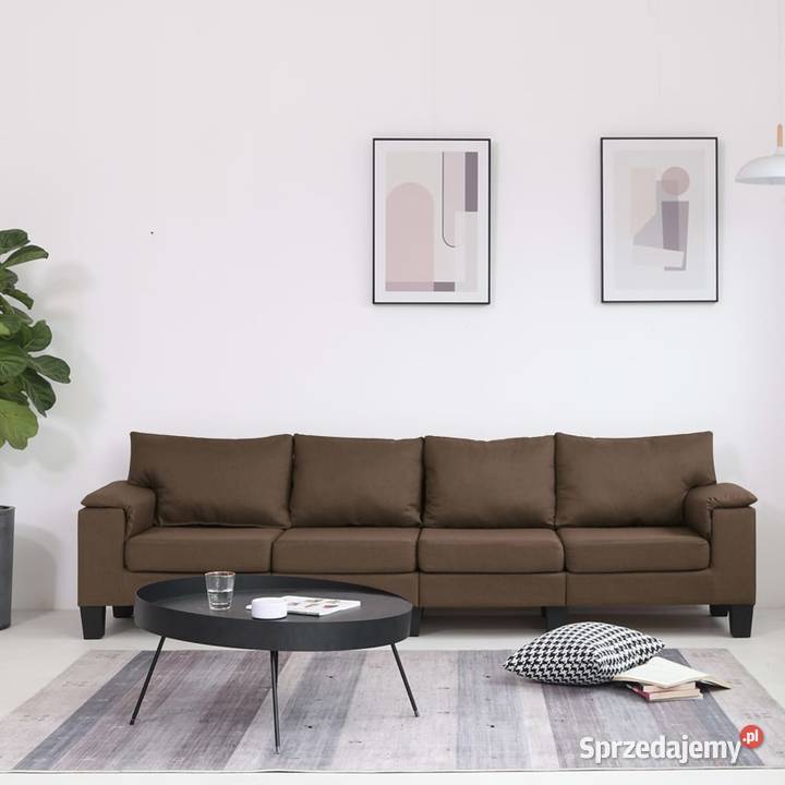 vidaXL 4-osobowa sofa, brązowa, tapicerowana 287093