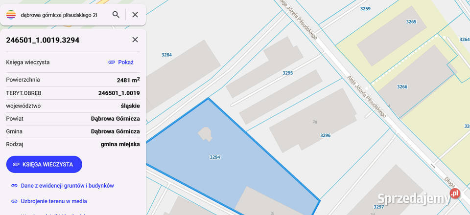 Nieruchomość w Dąbrowie Górniczej al J śląskie Dąbrowa Górnicza