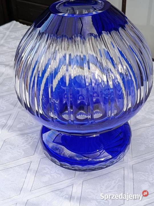 Wazon kryształowy kobalt