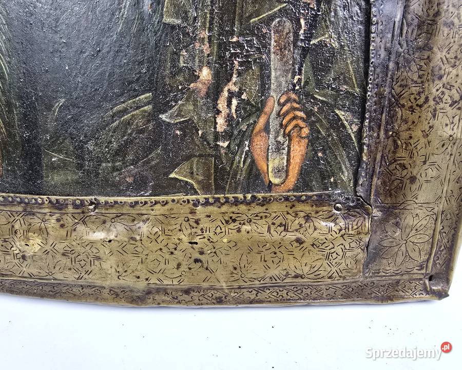 Stara ikona na desce Chrystus Pantokrator 312625 Bronisze