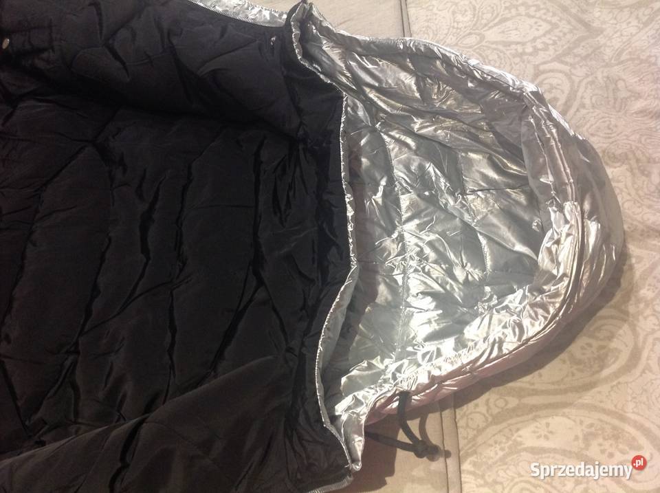 Kurtka Płaszcz Dwustronny Damski r L Srebrna Nowa Sól