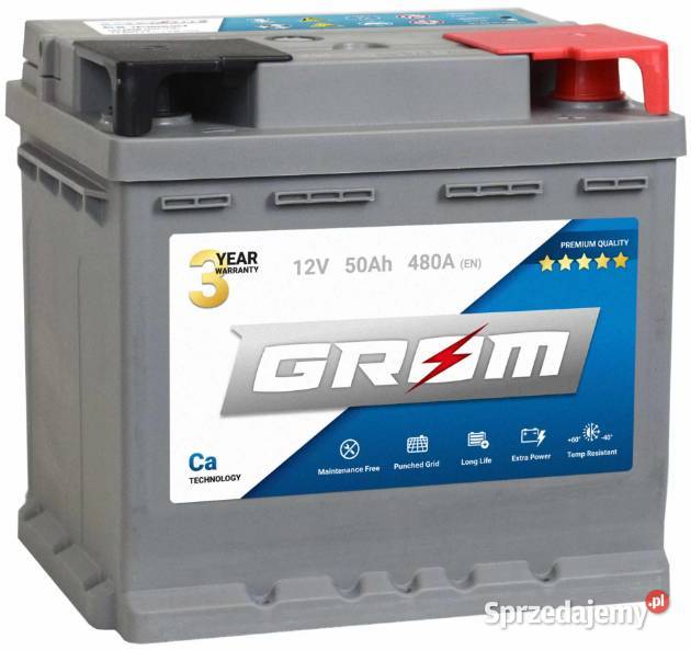 Akumulator GROM Premium 50Ah 480A EN PRAWY PLUS Pruszków